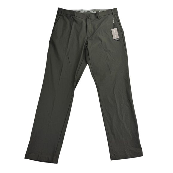 Michael Kors Mens Major Classic Fit Stretch Performance Pants Dark Olive 38x32 - Picture 1 of 4